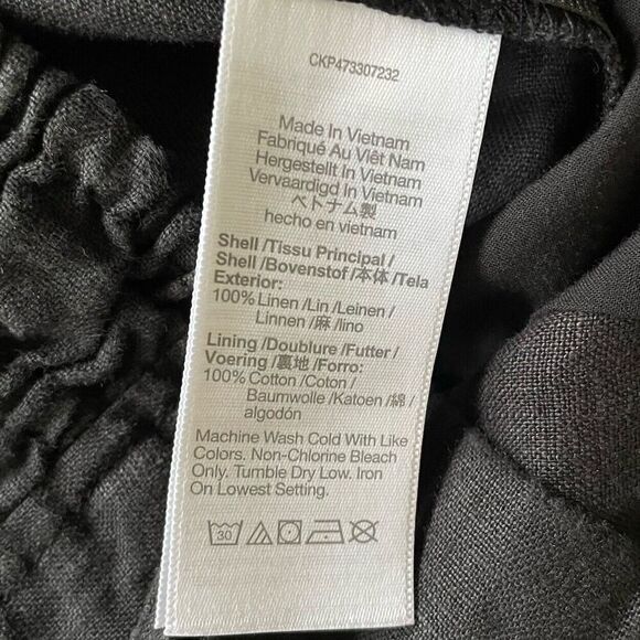 MADEWELL Jumpsuit Women 4 Black Sleeveless Wide-Leg NEW 100% Linen NL437 - Picture 13 of 14